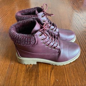 Burgundy boots